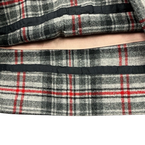 Vintage Pendleton 1960s turnabout gray and red plaid wool skirt USA made XS - Picture 4 of 6